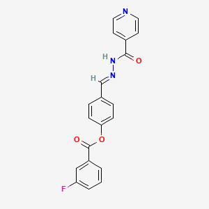 4-[(E)-{[(Pyridin-4-YL)formamido]imino}methyl]phenyl 3-fluorobenzoate