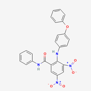 molecular formula C25H18N4O6 B11536694 3,5-dinitro-2-[(4-phenoxyphenyl)amino]-N-phenylbenzamide 