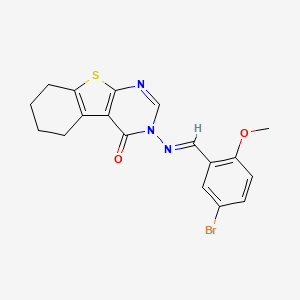 3-{[(E)-(5-bromo-2-methoxyphenyl)methylidene]amino}-5,6,7,8-tetrahydro[1]benzothieno[2,3-d]pyrimidin-4(3H)-one