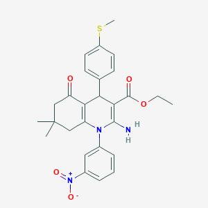 Ethyl 2-amino-7,7-dimethyl-4-[4-(methylsulfanyl)phenyl]-1-(3-nitrophenyl)-5-oxo-1,4,5,6,7,8-hexahydroquinoline-3-carboxylate