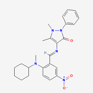 4-{[(E)-{2-[cyclohexyl(methyl)amino]-5-nitrophenyl}methylidene]amino}-1,5-dimethyl-2-phenyl-1,2-dihydro-3H-pyrazol-3-one