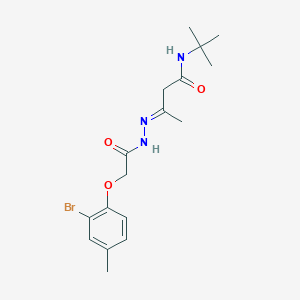 (3E)-3-{[(2-bromo-4-methylphenoxy)acetyl]hydrazono}-N-(tert-butyl)butanamide