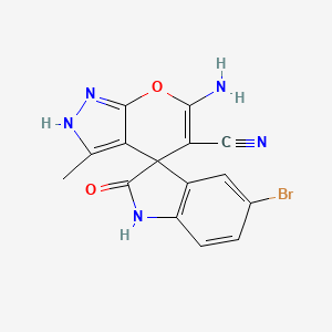 6'-Amino-5-bromo-3'-methyl-2-oxo-1,2-dihydro-1'H-spiro[indole-3,4'-pyrano[2,3-C]pyrazole]-5'-carbonitrile