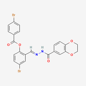 4-Bromo-2-[(E)-{[(2,3-dihydro-1,4-benzodioxin-6-YL)formamido]imino}methyl]phenyl 4-bromobenzoate