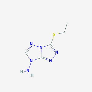 molecular formula C5H8N6S B11536784 3-(ethylsulfanyl)-7H-[1,2,4]triazolo[4,3-b][1,2,4]triazol-7-amine 