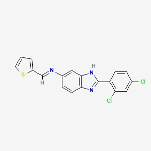 molecular formula C18H11Cl2N3S B11536881 N-[2-(2,4-dichlorophenyl)-3H-benzimidazol-5-yl]-1-thiophen-2-ylmethanimine CAS No. 5265-01-0