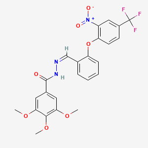 3,4,5-trimethoxy-N'-[(Z)-{2-[2-nitro-4-(trifluoromethyl)phenoxy]phenyl}methylidene]benzohydrazide