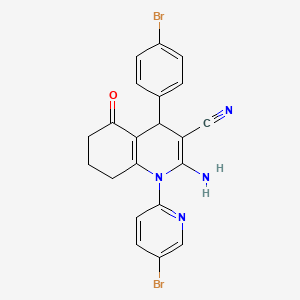 2-Amino-4-(4-bromophenyl)-1-(5-bromopyridin-2-yl)-5-oxo-1,4,5,6,7,8-hexahydroquinoline-3-carbonitrile