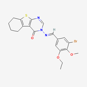 3-{[(E)-(3-bromo-5-ethoxy-4-methoxyphenyl)methylidene]amino}-5,6,7,8-tetrahydro[1]benzothieno[2,3-d]pyrimidin-4(3H)-one