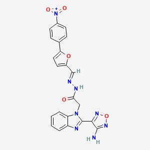 2-[2-(4-amino-1,2,5-oxadiazol-3-yl)-1H-benzimidazol-1-yl]-N'-{(E)-[5-(4-nitrophenyl)furan-2-yl]methylidene}acetohydrazide