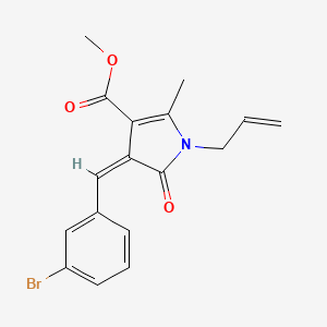 molecular formula C17H16BrNO3 B11536930 methyl (4Z)-4-(3-bromobenzylidene)-2-methyl-5-oxo-1-(prop-2-en-1-yl)-4,5-dihydro-1H-pyrrole-3-carboxylate 