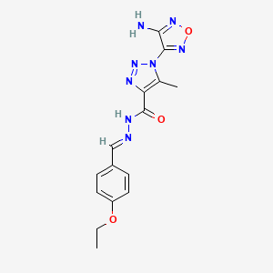 molecular formula C15H16N8O3 B11536947 1-(4-amino-1,2,5-oxadiazol-3-yl)-N'-[(E)-(4-ethoxyphenyl)methylidene]-5-methyl-1H-1,2,3-triazole-4-carbohydrazide 