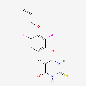 5-[3,5-diiodo-4-(prop-2-en-1-yloxy)benzylidene]-2-thioxodihydropyrimidine-4,6(1H,5H)-dione