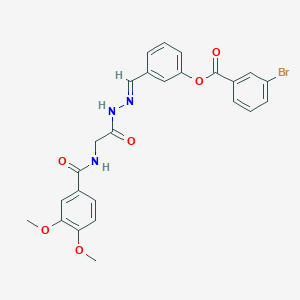 3-[(E)-({2-[(3,4-Dimethoxyphenyl)formamido]acetamido}imino)methyl]phenyl 3-bromobenzoate