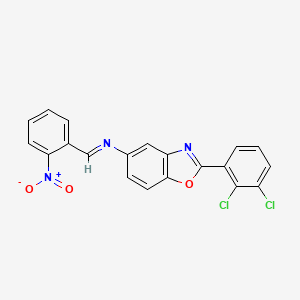 molecular formula C20H11Cl2N3O3 B11536978 2-(2,3-dichlorophenyl)-N-[(E)-(2-nitrophenyl)methylidene]-1,3-benzoxazol-5-amine 