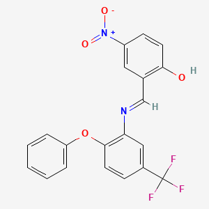 4-nitro-2-[(E)-{[2-phenoxy-5-(trifluoromethyl)phenyl]imino}methyl]phenol