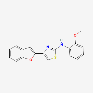 molecular formula C18H14N2O2S B11537012 4-(1-benzofuran-2-yl)-N-(2-methoxyphenyl)-1,3-thiazol-2-amine 