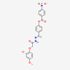 4-[(E)-{2-[(2-bromo-4-methoxyphenoxy)acetyl]hydrazinylidene}methyl]phenyl 4-nitrobenzoate