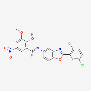 2-[(E)-{[2-(2,5-dichlorophenyl)-1,3-benzoxazol-5-yl]imino}methyl]-6-methoxy-4-nitrophenol