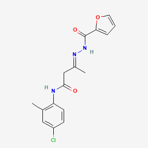 (3E)-N-(4-chloro-2-methylphenyl)-3-[2-(furan-2-ylcarbonyl)hydrazinylidene]butanamide