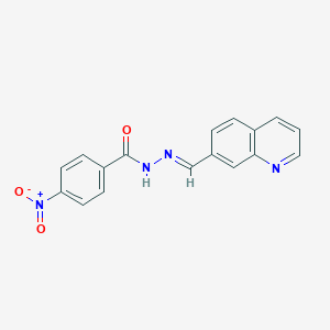 molecular formula C17H12N4O3 B11537037 4-nitro-N'-[(E)-quinolin-7-ylmethylidene]benzohydrazide 