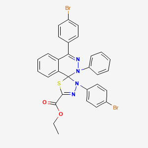 molecular formula C30H22Br2N4O2S B11537045 ethyl 3',4-bis(4-bromophenyl)-2-phenyl-2H,3'H-spiro[phthalazine-1,2'-[1,3,4]thiadiazole]-5'-carboxylate 