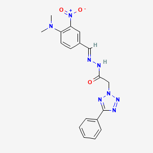 molecular formula C18H18N8O3 B11537058 N'-{(E)-[4-(dimethylamino)-3-nitrophenyl]methylidene}-2-(5-phenyl-2H-tetrazol-2-yl)acetohydrazide 