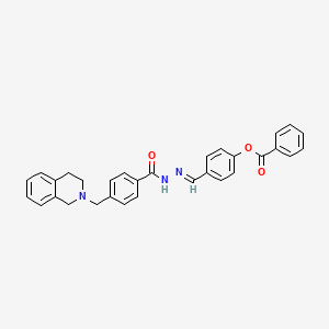 molecular formula C31H27N3O3 B11537063 4-[(E)-(2-{[4-(3,4-dihydroisoquinolin-2(1H)-ylmethyl)phenyl]carbonyl}hydrazinylidene)methyl]phenyl benzoate 