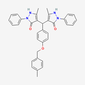 molecular formula C35H32N4O3 B11537126 4,4'-({4-[(4-methylbenzyl)oxy]phenyl}methanediyl)bis(3-methyl-1-phenyl-1H-pyrazol-5-ol) 