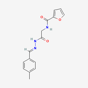 molecular formula C15H15N3O3 B11537133 N-({N'-[(E)-(4-Methylphenyl)methylidene]hydrazinecarbonyl}methyl)furan-2-carboxamide 