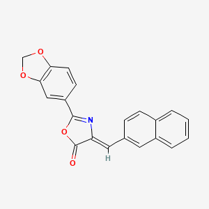 molecular formula C21H13NO4 B11537138 (4Z)-2-(1,3-benzodioxol-5-yl)-4-(naphthalen-2-ylmethylidene)-1,3-oxazol-5(4H)-one 