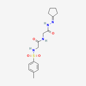 N-[(N'-Cyclopentylidenehydrazinecarbonyl)methyl]-2-(4-methylbenzenesulfonamido)acetamide