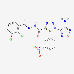 1-(4-amino-1,2,5-oxadiazol-3-yl)-N'-[(E)-(2,3-dichlorophenyl)methylidene]-5-(3-nitrophenyl)-1H-1,2,3-triazole-4-carbohydrazide