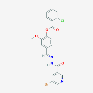 4-[(E)-{2-[(5-bromopyridin-3-yl)carbonyl]hydrazinylidene}methyl]-2-methoxyphenyl 2-chlorobenzoate