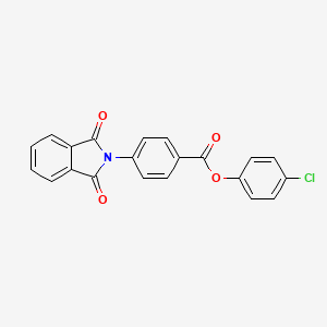 molecular formula C21H12ClNO4 B11537184 4-chlorophenyl 4-(1,3-dioxo-1,3-dihydro-2H-isoindol-2-yl)benzoate 