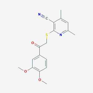 2-{[2-(3,4-Dimethoxyphenyl)-2-oxoethyl]sulfanyl}-4,6-dimethylpyridine-3-carbonitrile