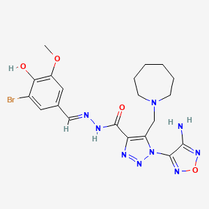 1-(4-amino-1,2,5-oxadiazol-3-yl)-5-(azepan-1-ylmethyl)-N'-[(E)-(3-bromo-4-hydroxy-5-methoxyphenyl)methylidene]-1H-1,2,3-triazole-4-carbohydrazide