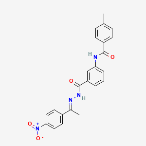 molecular formula C23H20N4O4 B11537237 4-methyl-N-[3-({(2E)-2-[1-(4-nitrophenyl)ethylidene]hydrazinyl}carbonyl)phenyl]benzamide 