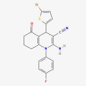 2-Amino-4-(5-bromothiophen-2-yl)-1-(4-fluorophenyl)-5-oxo-1,4,5,6,7,8-hexahydroquinoline-3-carbonitrile