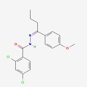 molecular formula C18H18Cl2N2O2 B11537245 2,4-dichloro-N'-[(1Z)-1-(4-methoxyphenyl)butylidene]benzohydrazide 