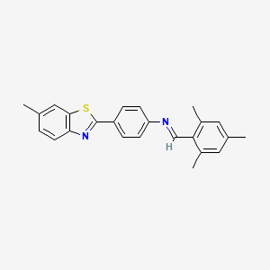 4-(6-methyl-1,3-benzothiazol-2-yl)-N-[(E)-(2,4,6-trimethylphenyl)methylidene]aniline