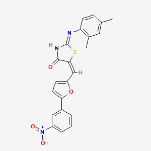 (2Z,5E)-2-[(2,4-dimethylphenyl)imino]-5-{[5-(3-nitrophenyl)furan-2-yl]methylidene}-1,3-thiazolidin-4-one