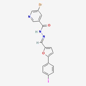 molecular formula C17H11BrIN3O2 B11537286 5-Bromo-N'-[(E)-[5-(4-iodophenyl)furan-2-YL]methylidene]pyridine-3-carbohydrazide 