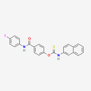 molecular formula C24H17IN2O2S B11537304 O-{4-[(4-iodophenyl)carbamoyl]phenyl} naphthalen-2-ylcarbamothioate 