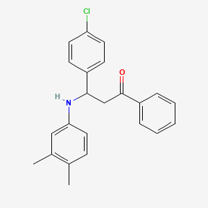 3-(4-Chlorophenyl)-3-[(3,4-dimethylphenyl)amino]-1-phenylpropan-1-one