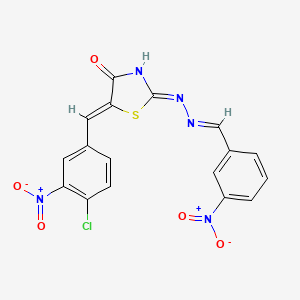 (2Z,5Z)-5-(4-chloro-3-nitrobenzylidene)-2-[(2E)-(3-nitrobenzylidene)hydrazinylidene]-1,3-thiazolidin-4-one