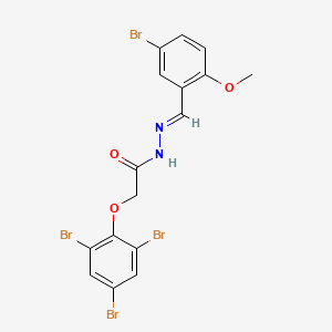 molecular formula C16H12Br4N2O3 B11537314 N'-[(E)-(5-bromo-2-methoxyphenyl)methylidene]-2-(2,4,6-tribromophenoxy)acetohydrazide 