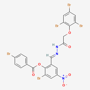 2-bromo-4-nitro-6-[(E)-{2-[(2,4,6-tribromophenoxy)acetyl]hydrazinylidene}methyl]phenyl 4-bromobenzoate