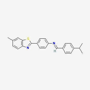 molecular formula C24H22N2S B11537333 4-(6-methyl-1,3-benzothiazol-2-yl)-N-{(E)-[4-(propan-2-yl)phenyl]methylidene}aniline 