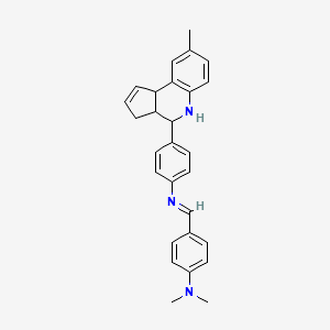 N,N-dimethyl-4-[(E)-{[4-(8-methyl-3a,4,5,9b-tetrahydro-3H-cyclopenta[c]quinolin-4-yl)phenyl]imino}methyl]aniline